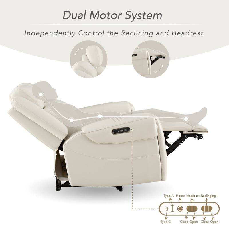 Spruce & Spring Leo Power Wall Hugger Reclining Sofa with Multi-Function Console