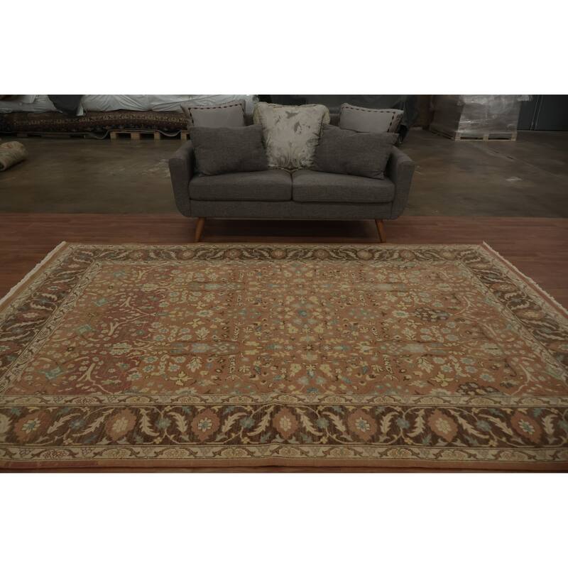 Hand Knotted Oriental 100% Wool Carpet Traditional All-Over Oranges & Rust Ziegler Area Rug - 10' 0'' X 6' 9''
