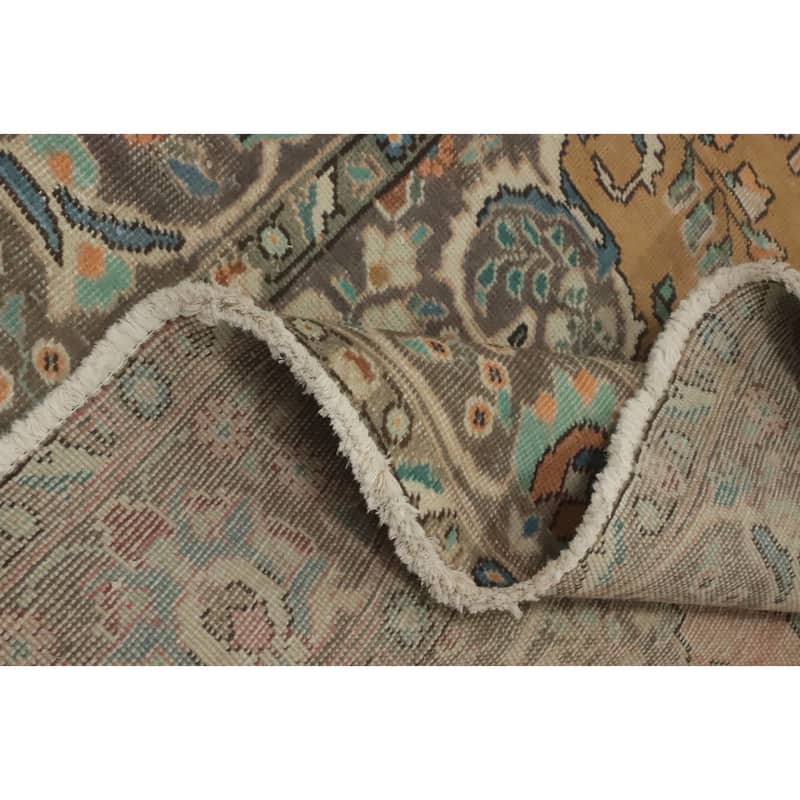Hand Knotted Oriental 100% Wool Carpet Traditional Floral Oranges & Rust Tabriz Area Rug - 9' 5'' X 6' 4''