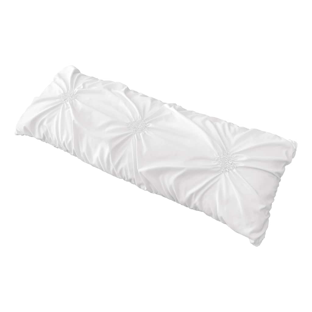 Sweet Jojo Designs Solid Color White Shabby Chic Harper Collection Body Pillow Case (Pillow Not Included)