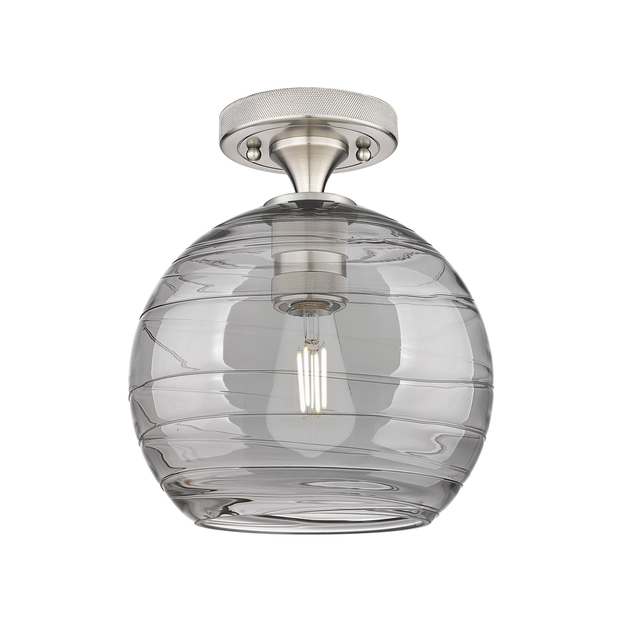 Innovations Lighting Downtown Urban - Crown Point - 1 Light 8" Athens Deco Swirl Flush Mount