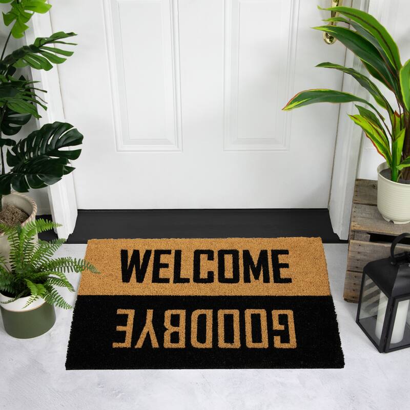 Natural Coir "Welcome Goodbye" Outdoor Doormat 18" x 30" - 30