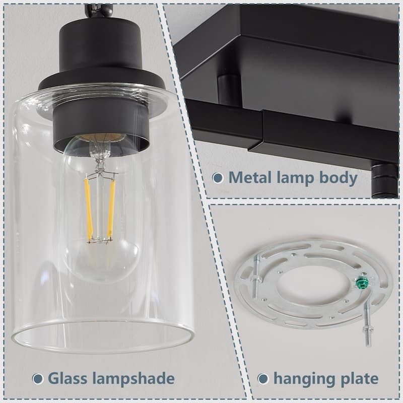 5-Light Track Lighting Kit Black Track Lighting Fixtures Bathroom Wall Sconces Ceiling Mount Kitchen Tracking Lights