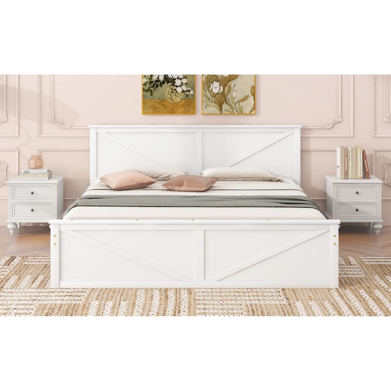 King Size Wooden Platform Bed