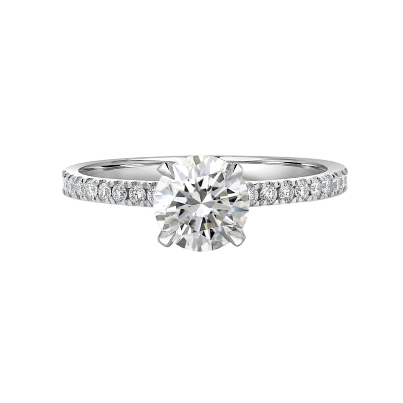 Auriya Lab Grown 1 1/3 ct Round-cut Hidden Halo Diamond Engagement Ring in 14k Gold Certified (H-I, VS1-VS2) - White - 6