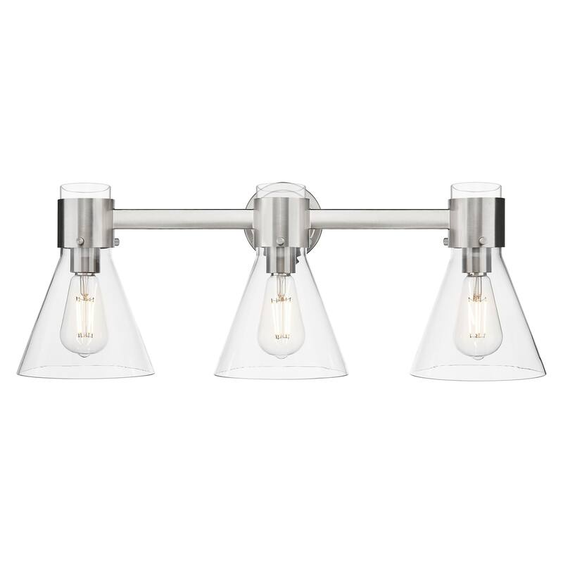 Innovations Lighting 464-3W-G464C-7CL Lawton Cone 3 Light 24" Wide - Satin Nickel