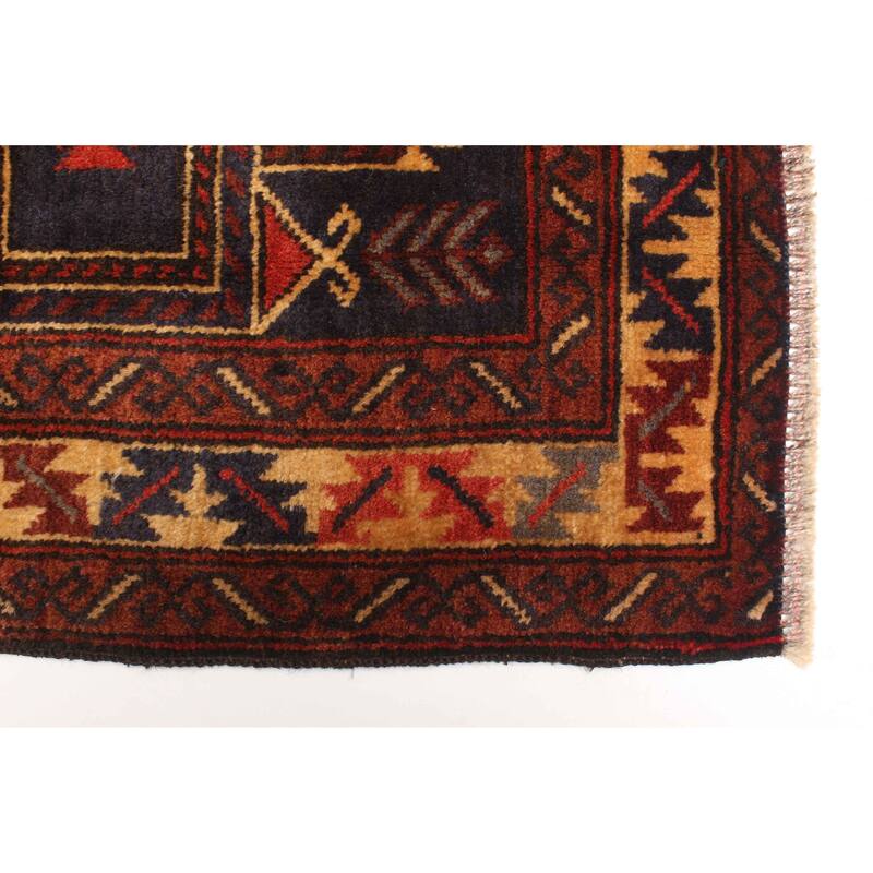 ECARPETGALLERY Hand-knotted Teimani Dark Navy Wool Rug - 3'0 x 4'9