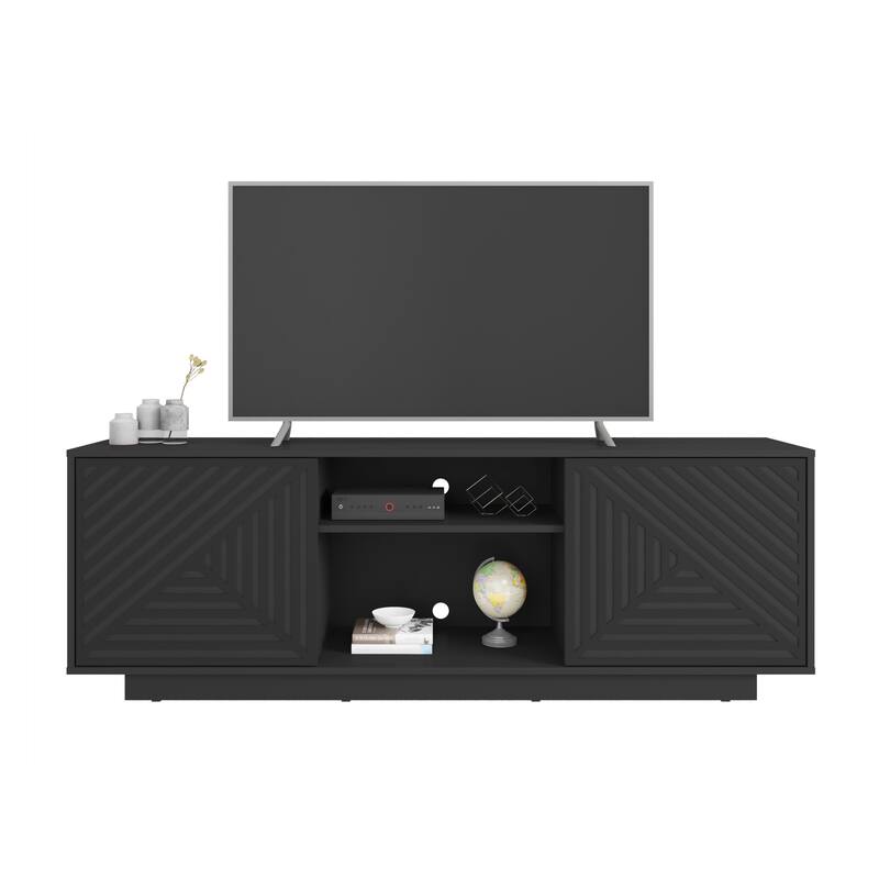 Modern TV Stand for TVs Up to 70" for Living Room, Black