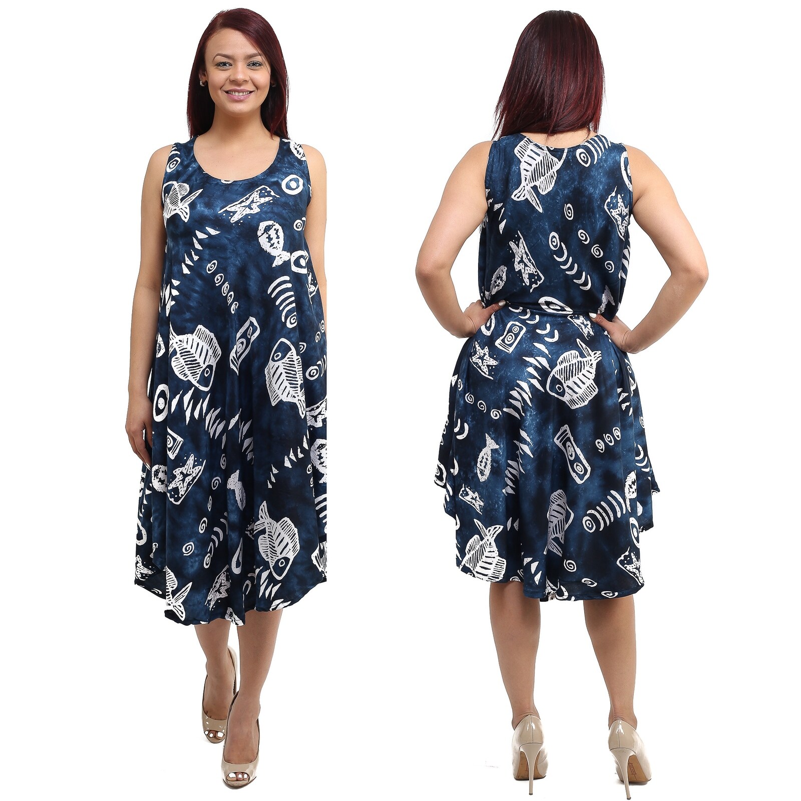 orange and blue sundress