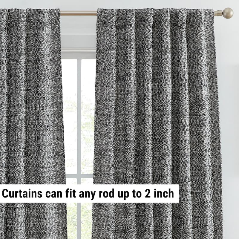 HLC.ME Easton Jacquard Slub Texture - Privacy Curtains with Back Tab Rod Pocket Lightweight Window Curtains Panels, Set of 2
