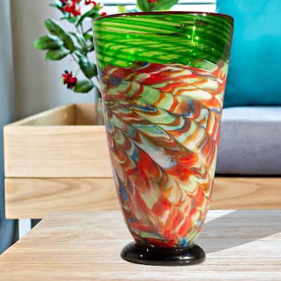 Glasier Hand Blown Art Glass Vase