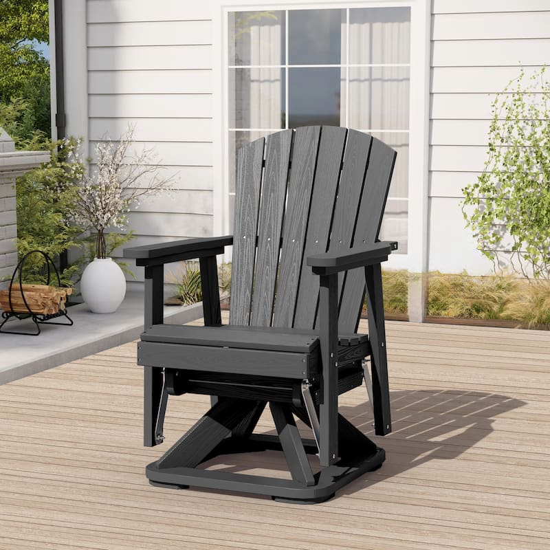 HDPE Adirondack Swivel Glider, Outdoor Patio Chair