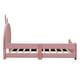 preview thumbnail 6 of 9, Twin Size Upholstered Daybed with Rabbit Ear Shaped Headboard, Velvet Platform Bed Frame for Girls-No Box Spring Required, Pink