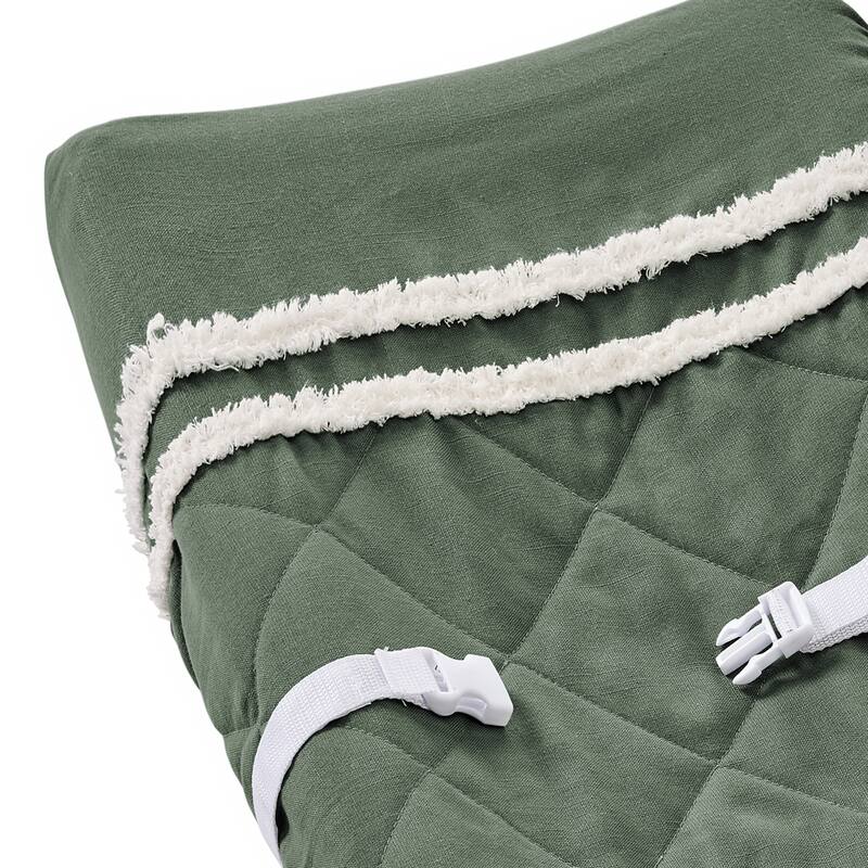 Sweet Jojo Designs Dark Green Boho Boy Girl Gender Neutral Changing Pad Cover Modern Bohemian Farmhouse Southwest Diamond Tuft