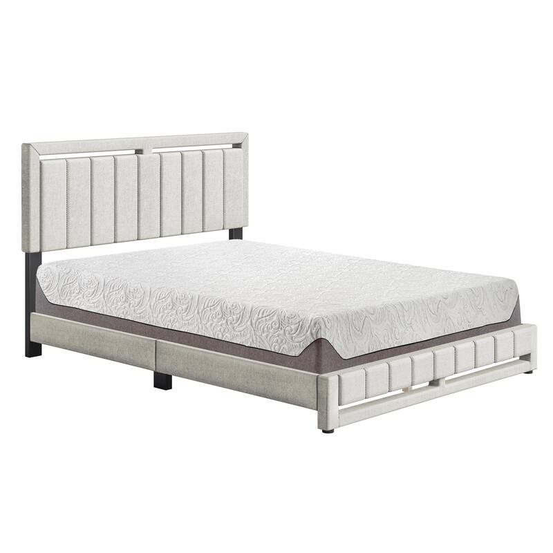 Upholstered Platform Bed and Mattress Bundle - Bed Frame with 8 in. Memory Foam Mattress Included by Boyd Sleep