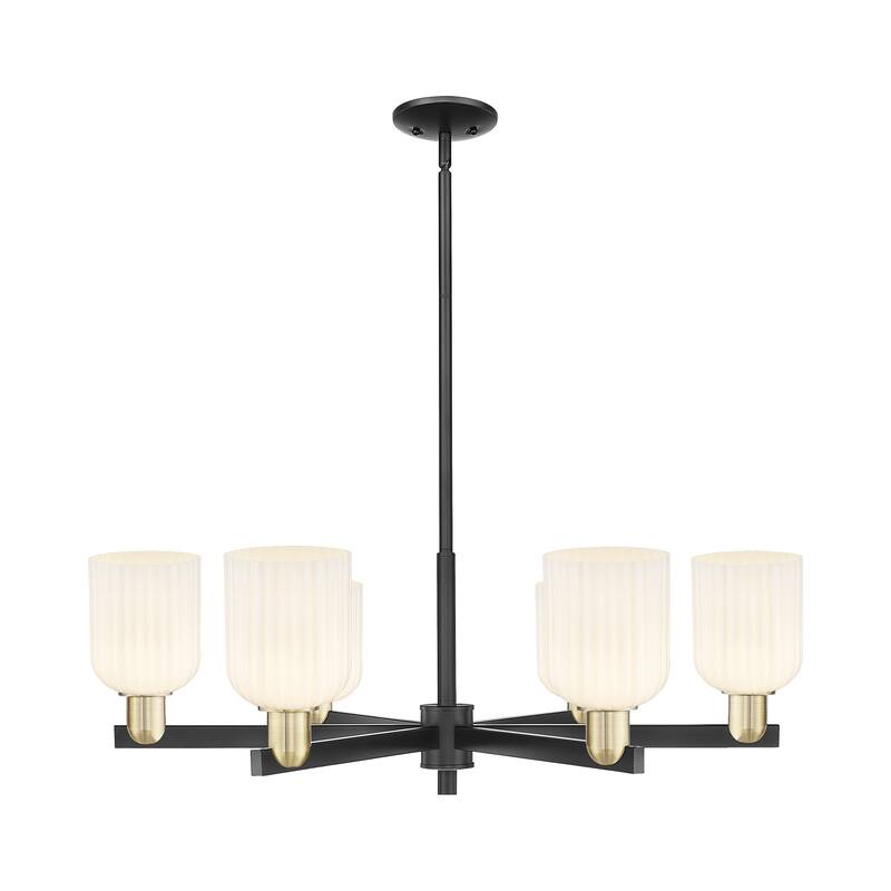 Innovations LightingDowntown Urban - Bridal Veil - 6 Light 35" Stem Hung Chandelier