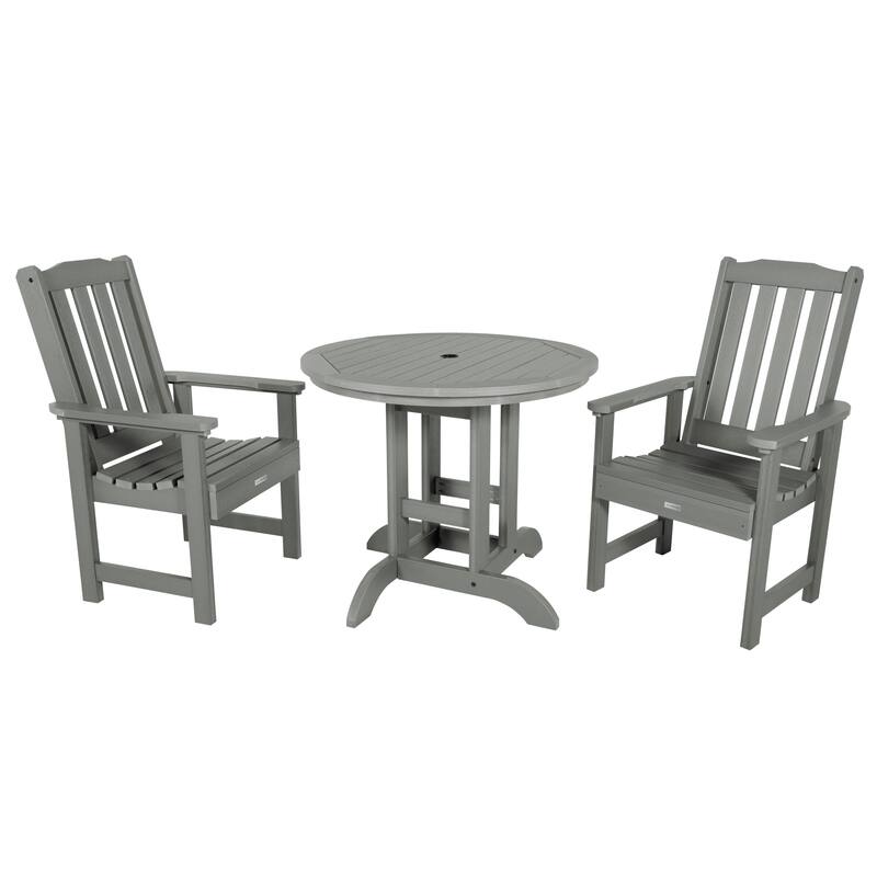 Lehigh 3-Piece Outdoor Dining Set - 36" Round Table, Dining-height - Coastal Teak