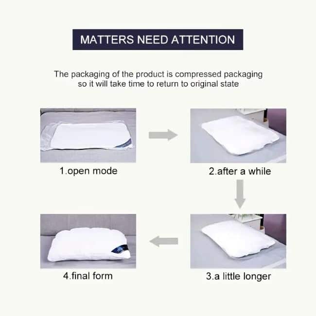 Pinch Pleat Bed Pillows ,Fluffy Down Pillow Soft Support Pillow for Side Sleeping