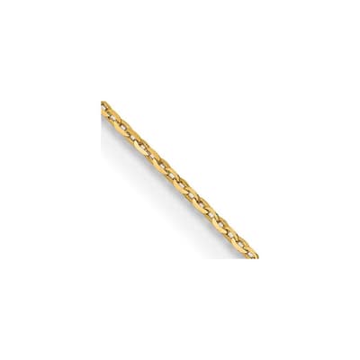 Curata Italian Solid 18k Yellow Gold 1.15mm D/C Cable Chain Necklace Length Options: 16 18 20