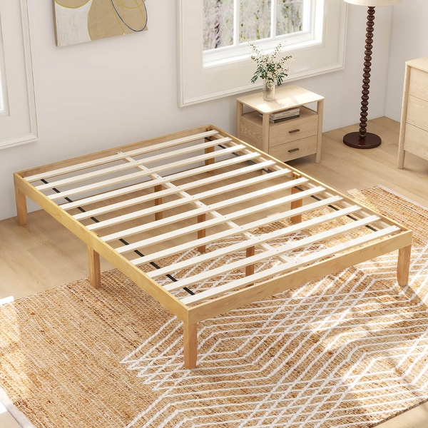 Costway Twin/Full/Queen Size Wooden Platform Bed Frame 14