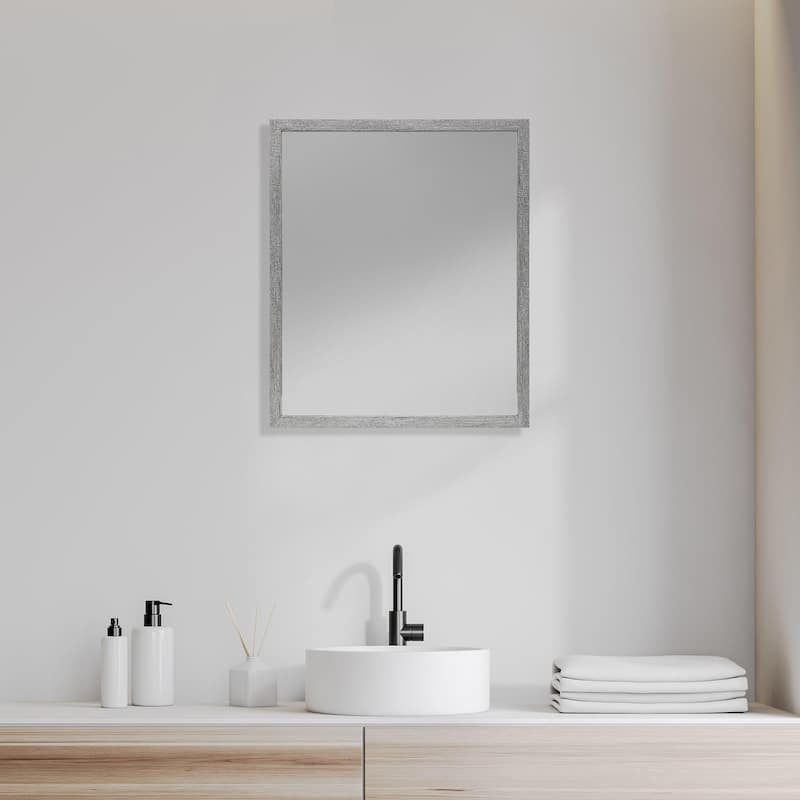 Bristol Grey 20x24 Faux Wood Frame Bathroom Vanity Mirror - 21.5L x 1.8W x 25.5H