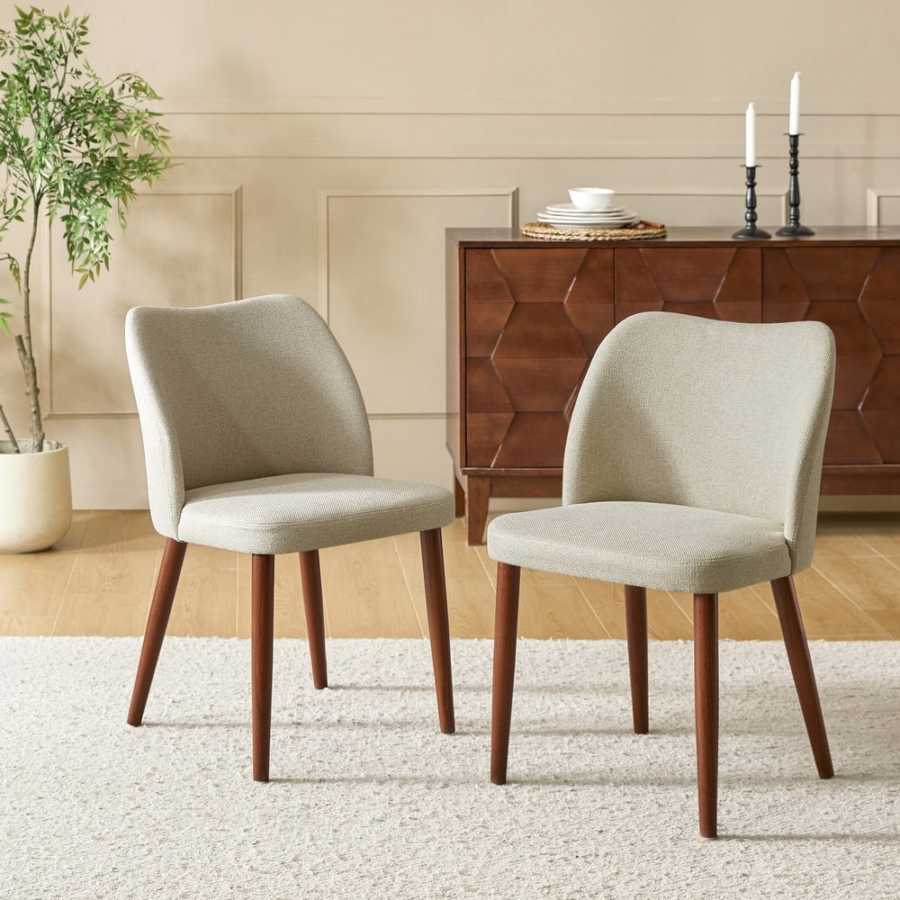 Melisa Upholstered Solid Wood Dining Chair Set of 2 by HULALA HOME