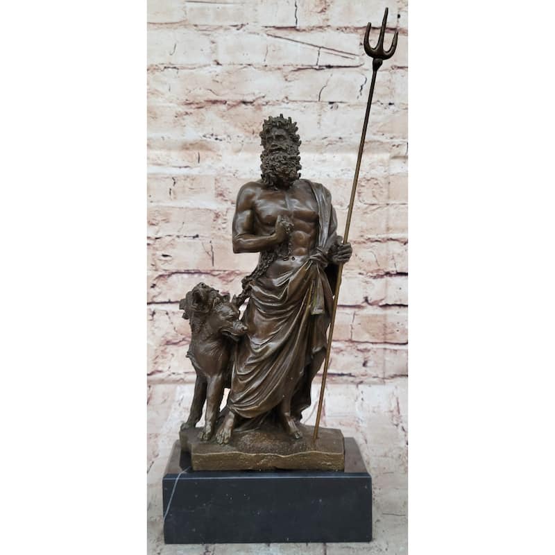 Hades Pluto Cerberus 3 Headed Imitative Dog Bronze Metal Statue Sculpture Greek Mythology