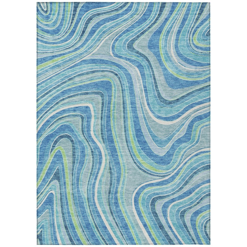 HomeRoots Abstract Transitional Rectangle Outdoor Rug