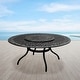preview thumbnail 1 of 3, Outdoor Mesh Lattice 59 inch Round Dining Table with Lazy Susan Black