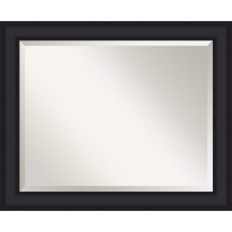 Oliver Beveled Wood Framed Bathroom Vanity Wall Mirror