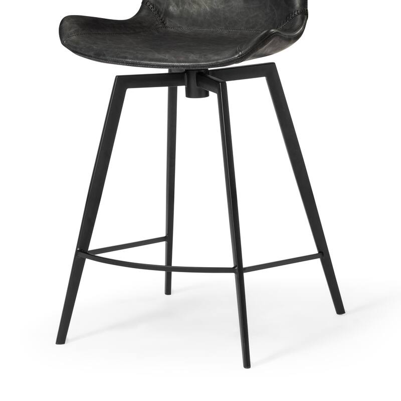 Maven Lane Victor Metal & Vegan Leather Kitchen Dining Stool