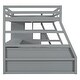 preview thumbnail 52 of 83, Wooden Loft Bed with 7 Storage Drawers and Bulit-in Desk, Twin/Full Size Loft Bedframe with Storage Shelves and Cabinet