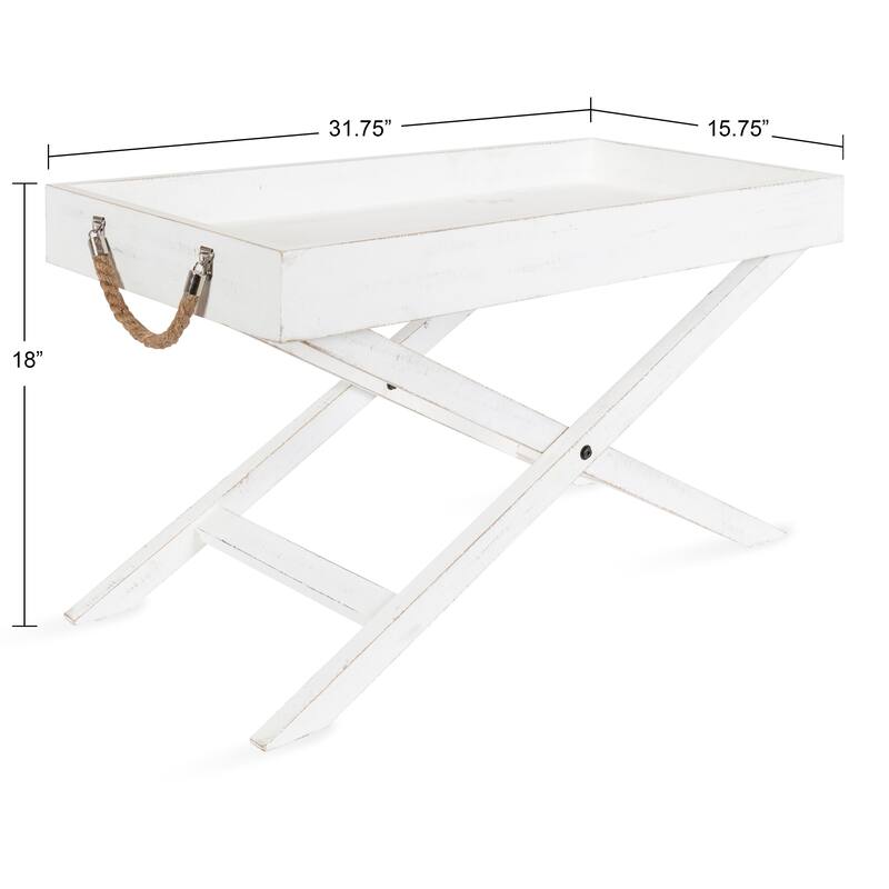 Kate and Laurel Bayville Wooden Tray Coffee Table - 32x16x18