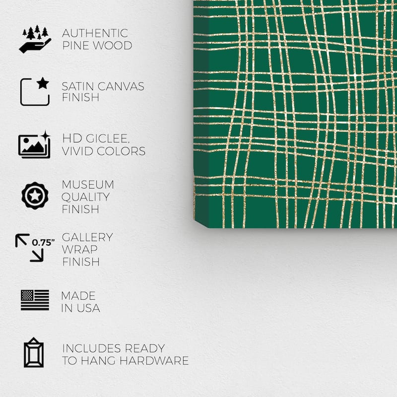Wynwood Studio Canvas Abstract Green Kingdom Pattern Green Glam Wall Art Canvas Print