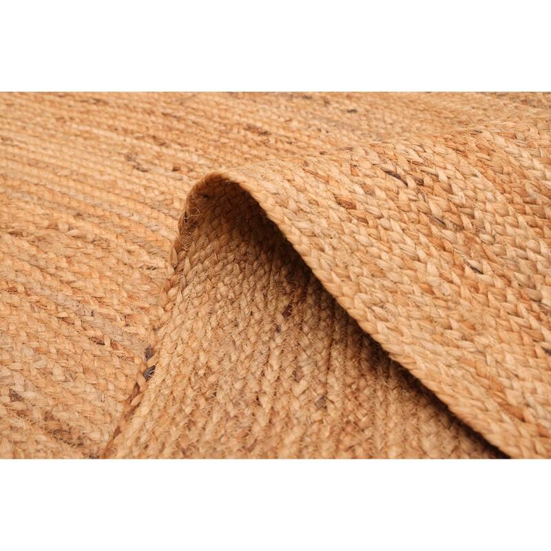 ECARPETGALLERY Braided Weave Palas Denizli Tan Jute Rug - 5'3 x 7'7