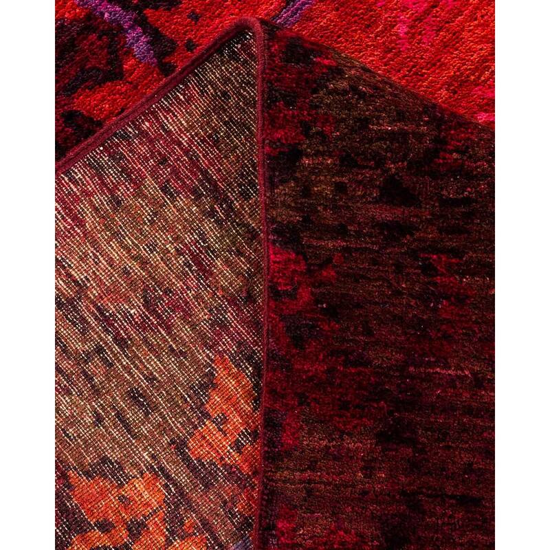 Overton Hand Knotted Wool Vintage Inspired Modern Contemporary Overdyed Orange Area Rug - 8' 3" x 10' 3"