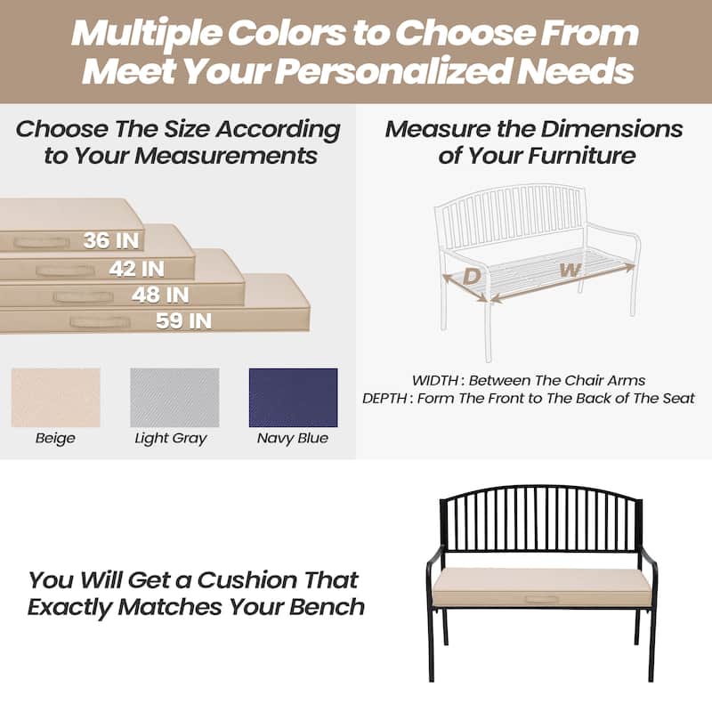 Outdoor Settee Bench Seat Cushion Patio Swing Cushion Loveseat Cushion
