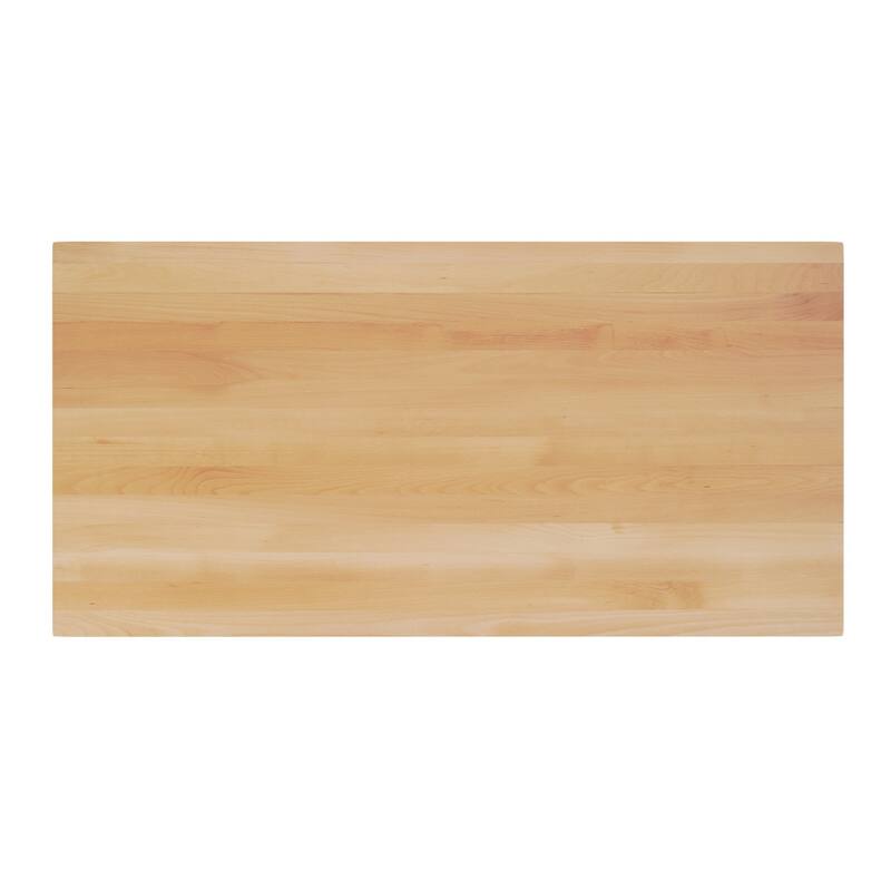 Rectangular Solid Wood Commercial Tabletop with 22" x 22" Bar Height X-Base