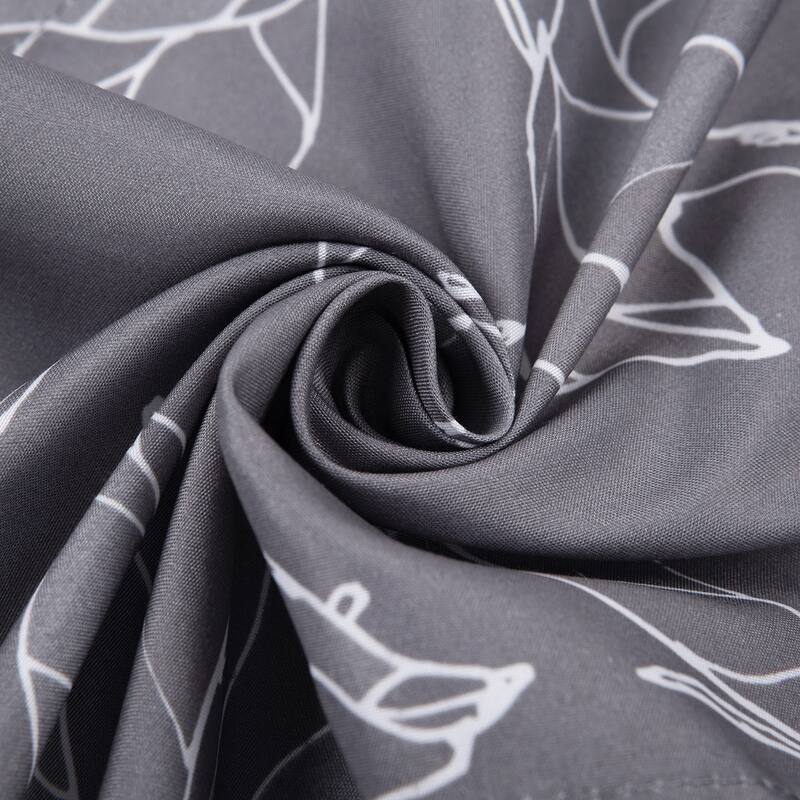 DriftAway Ryan Sketch Floral Branch Leaves Pattern Curtain Set