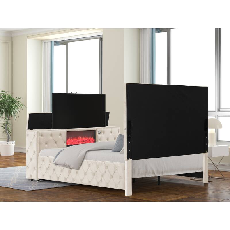 Encore King / Queen 4PC / 5PCS Vanity Bedroom Set in Beige / Black / Gray