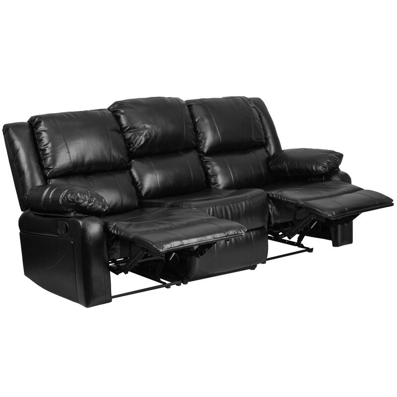 LeatherSoft Sofa with Two Built-In Recliners - 77"W x 35" - 64"D x 38"H
