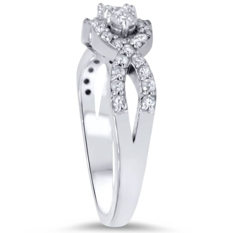 3/4ct 3-Stone Diamond Infinity Engagement Ring White Gold