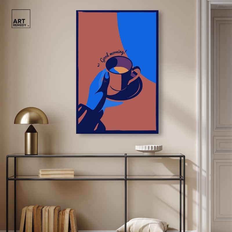 Good Morning Deco Canvas by Art Remedy, Gallery Wrapped