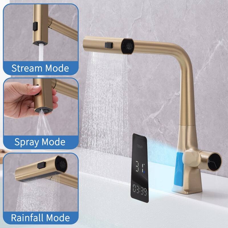 Matte Black Smart Temp 3 Mode Faucet with Pull Down Sprayer​