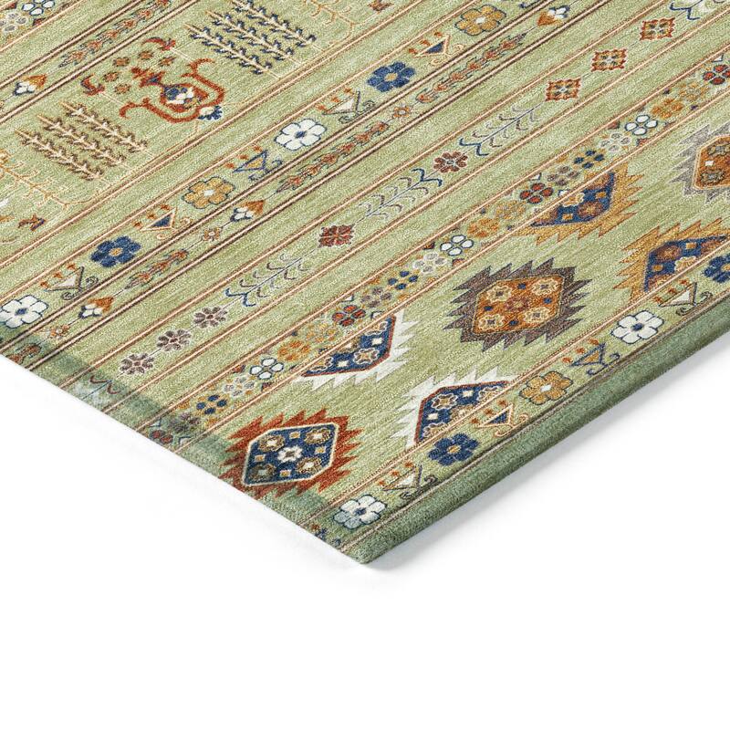 Machine Washable Indoor/ Outdoor Boho Moroccan Chantille Rug