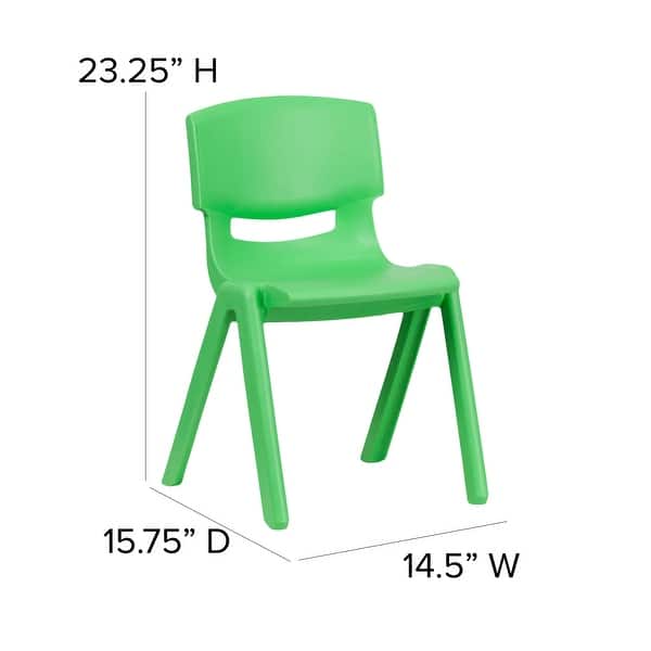 dimension image slide 2 of 4, 2 Pack Plastic Stack School Chair with 13.25"H Seat, K-2 School Chair