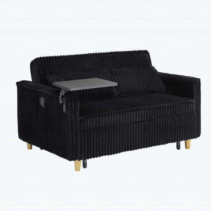 Pull-Out and Push-In Sofa with Movable Tabletop and USB Ports, Ideal for Living Rooms and Bedrooms