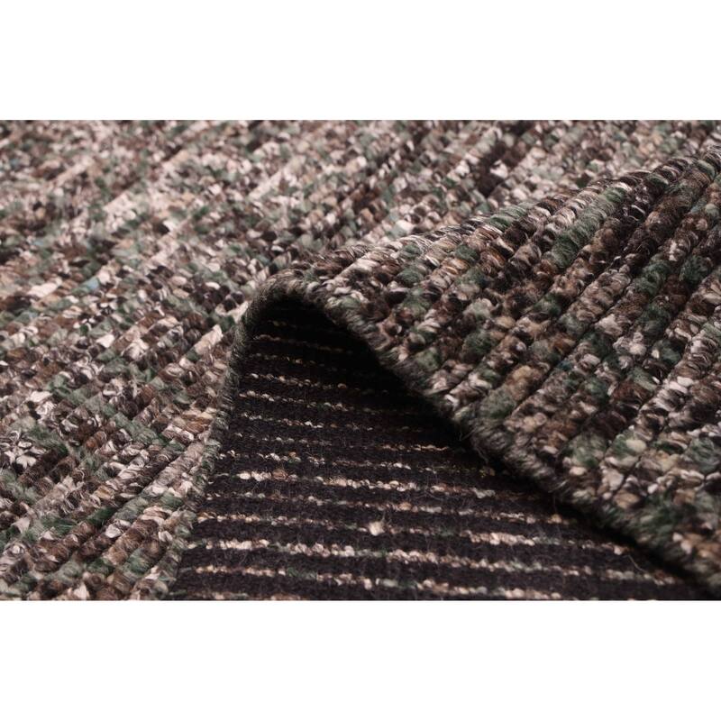 ECARPETGALLERY Hand-knotted Tangier Dark Grey Wool Rug - 5'1 x 8'0