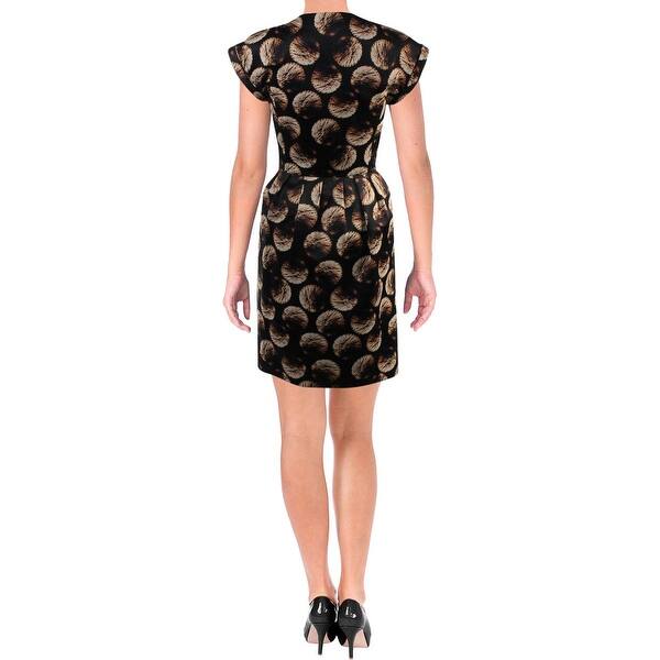 Shop Halston Heritage Womens Casual Dress Pleated Notch Neck