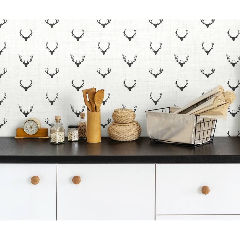 Seabrook Designs Anchorage Antlers Unpasted Wallpaper - 20.5 in. W x 33 ft. L